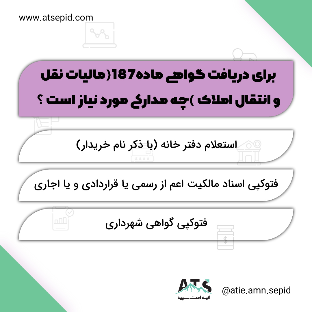مدارک مورد نیاز جهت پرداخت مالیات نقل و انتقال املاک